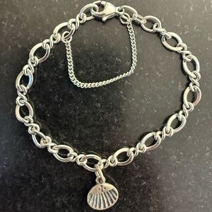 NWOT James Avery Sterling Charm Bracelet with Baptism Shell